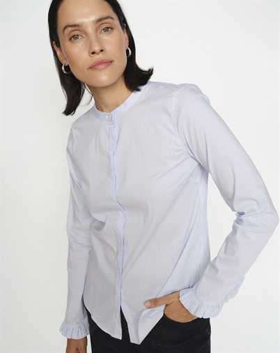 Mos Mosh - MMMattie Flip Stripe Skjorte - Light Blue